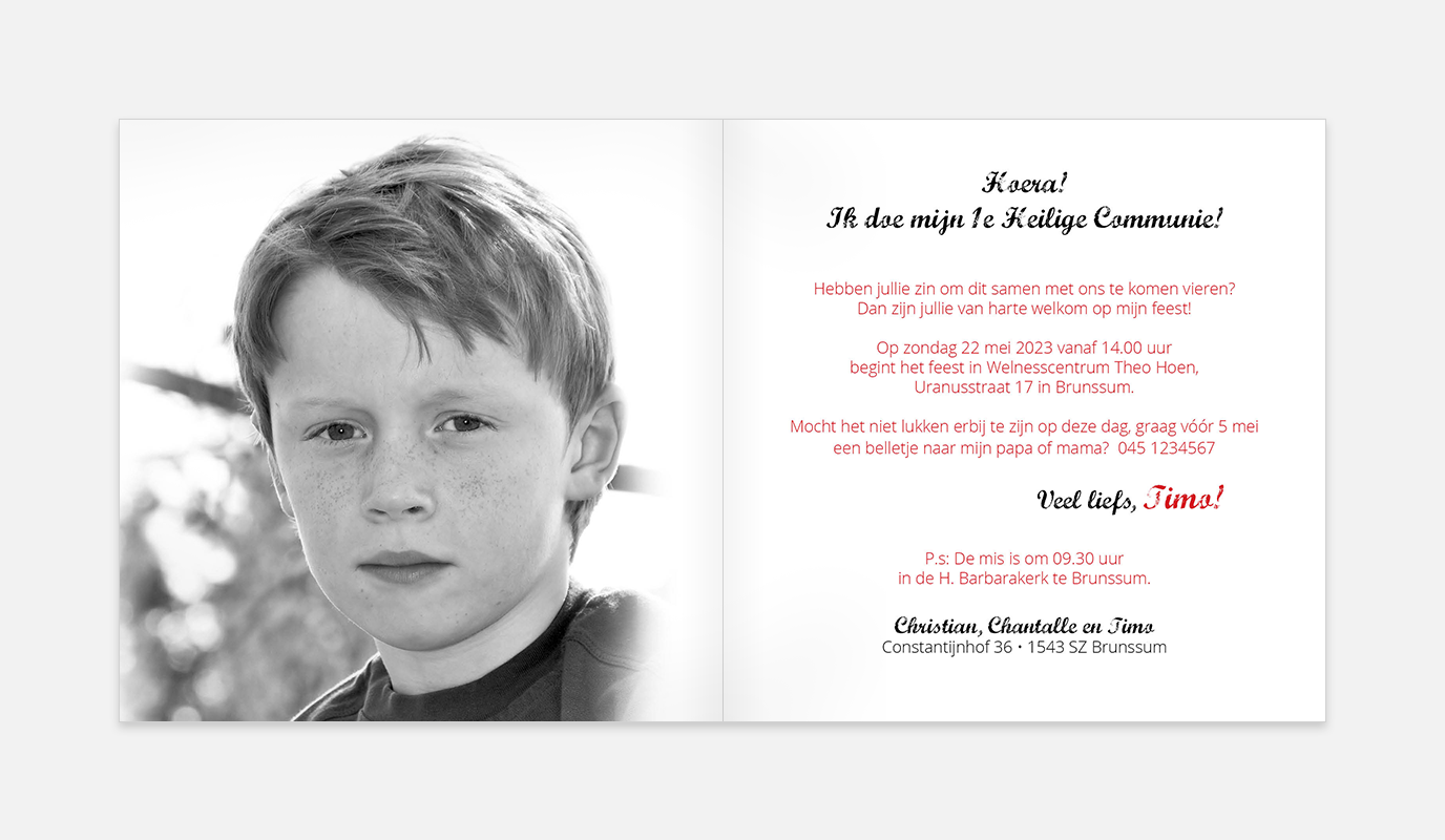 Lortye Communiekaart 012 Communiekaart Timo