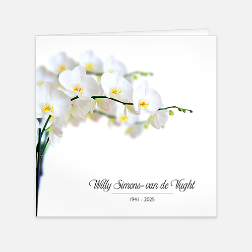  Lortye RK Rouwkaart Orchidee Vierkant